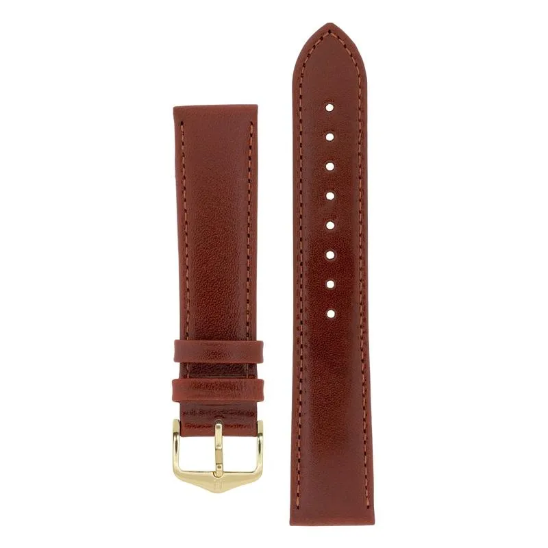 Hirsch OSIRIS Calf Leather Watch Strap in MID BROWN