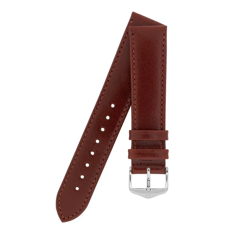 Hirsch OSIRIS Calf Leather Watch Strap in MID BROWN