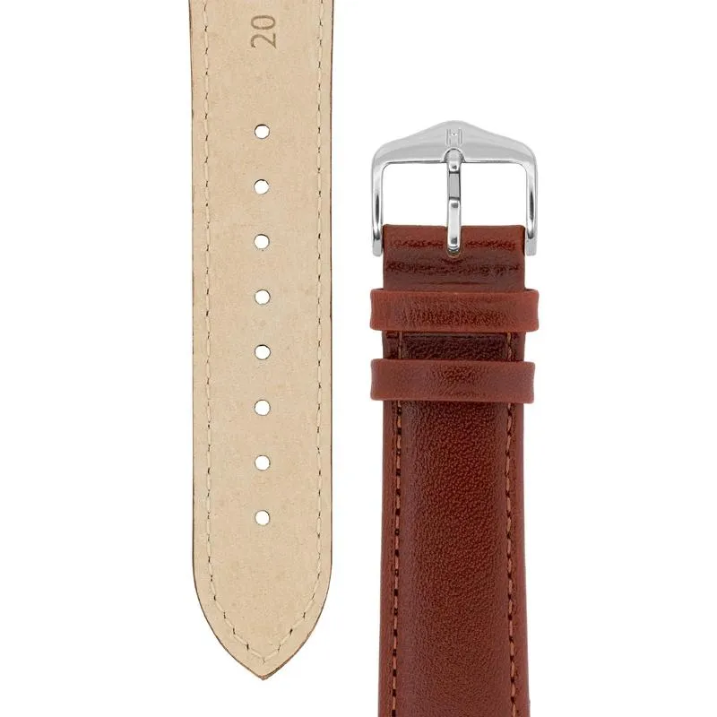 Hirsch OSIRIS Calf Leather Watch Strap in MID BROWN