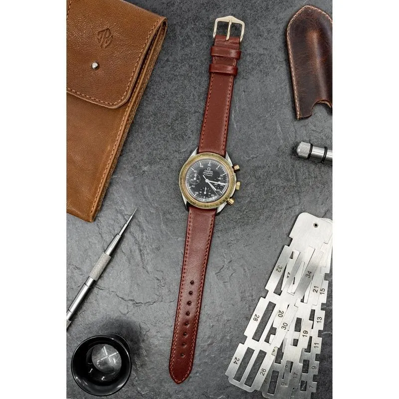 Hirsch OSIRIS Calf Leather Watch Strap in MID BROWN