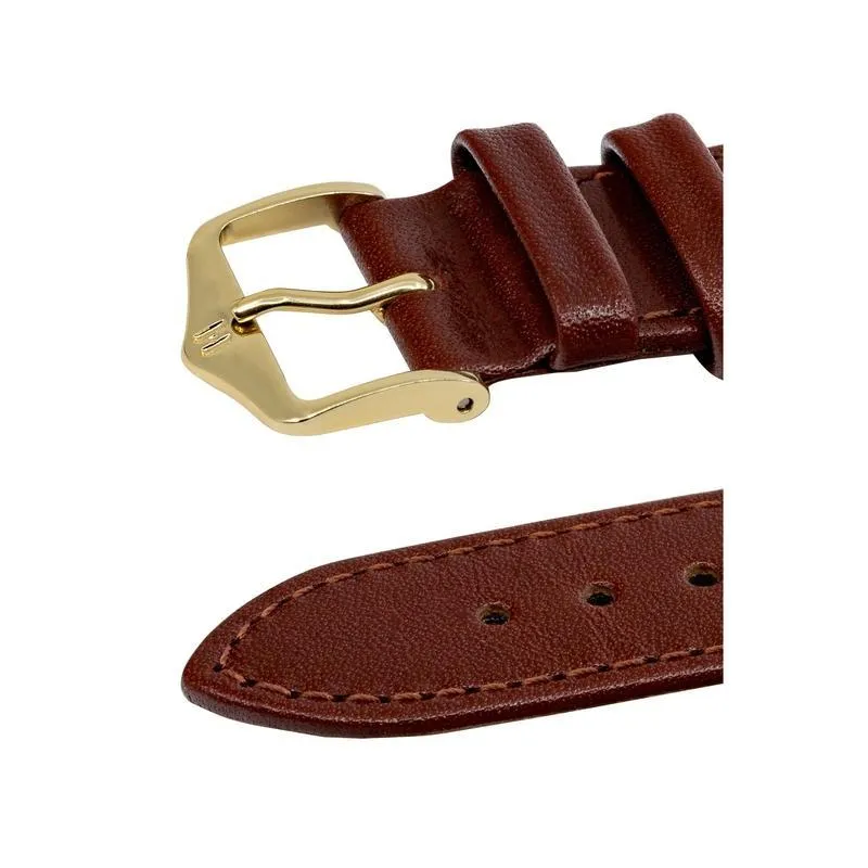 Hirsch OSIRIS Calf Leather Watch Strap in MID BROWN