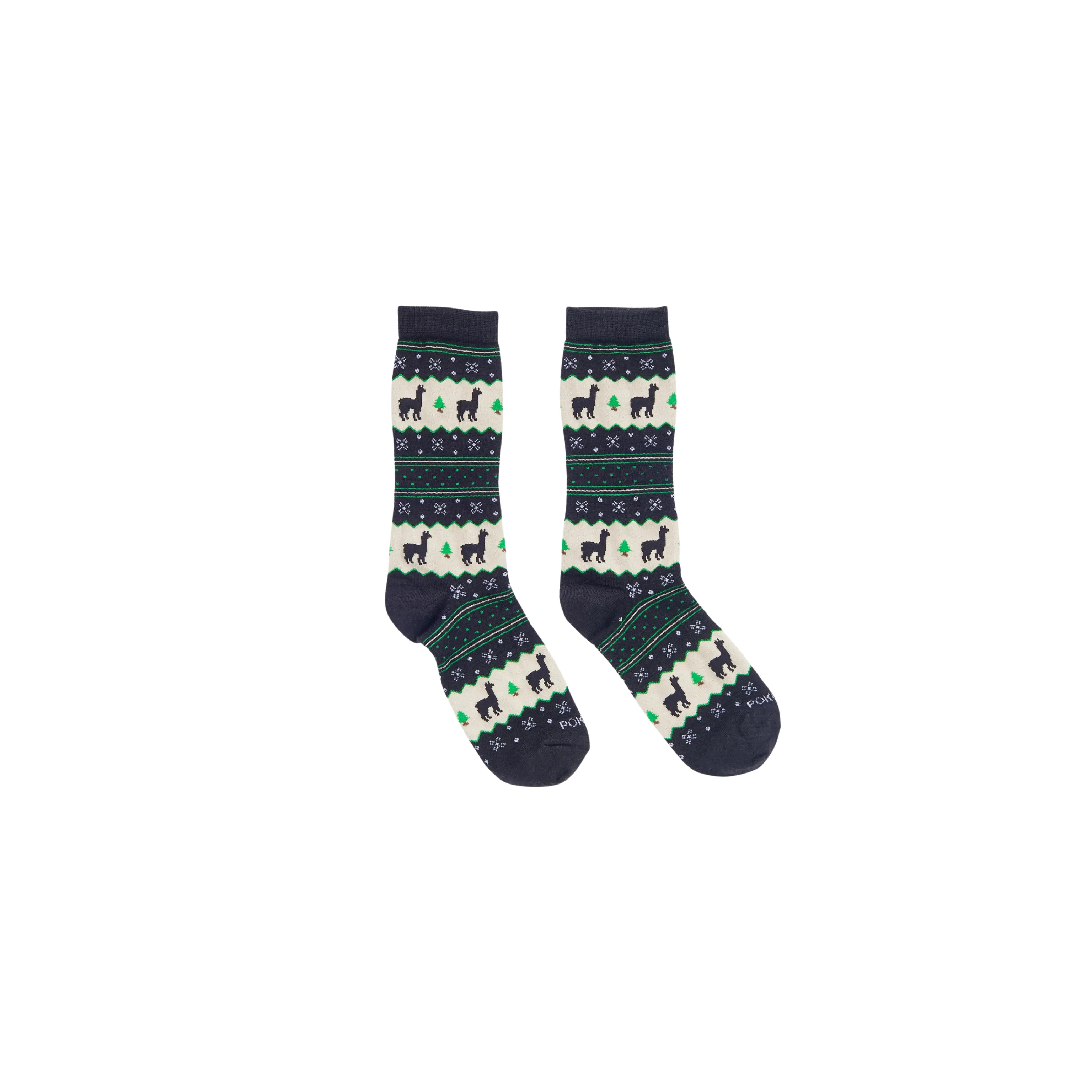 Holiday Stripe Alpaca Socks - Black