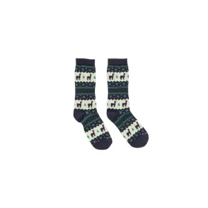 Holiday Stripe Alpaca Socks - Black