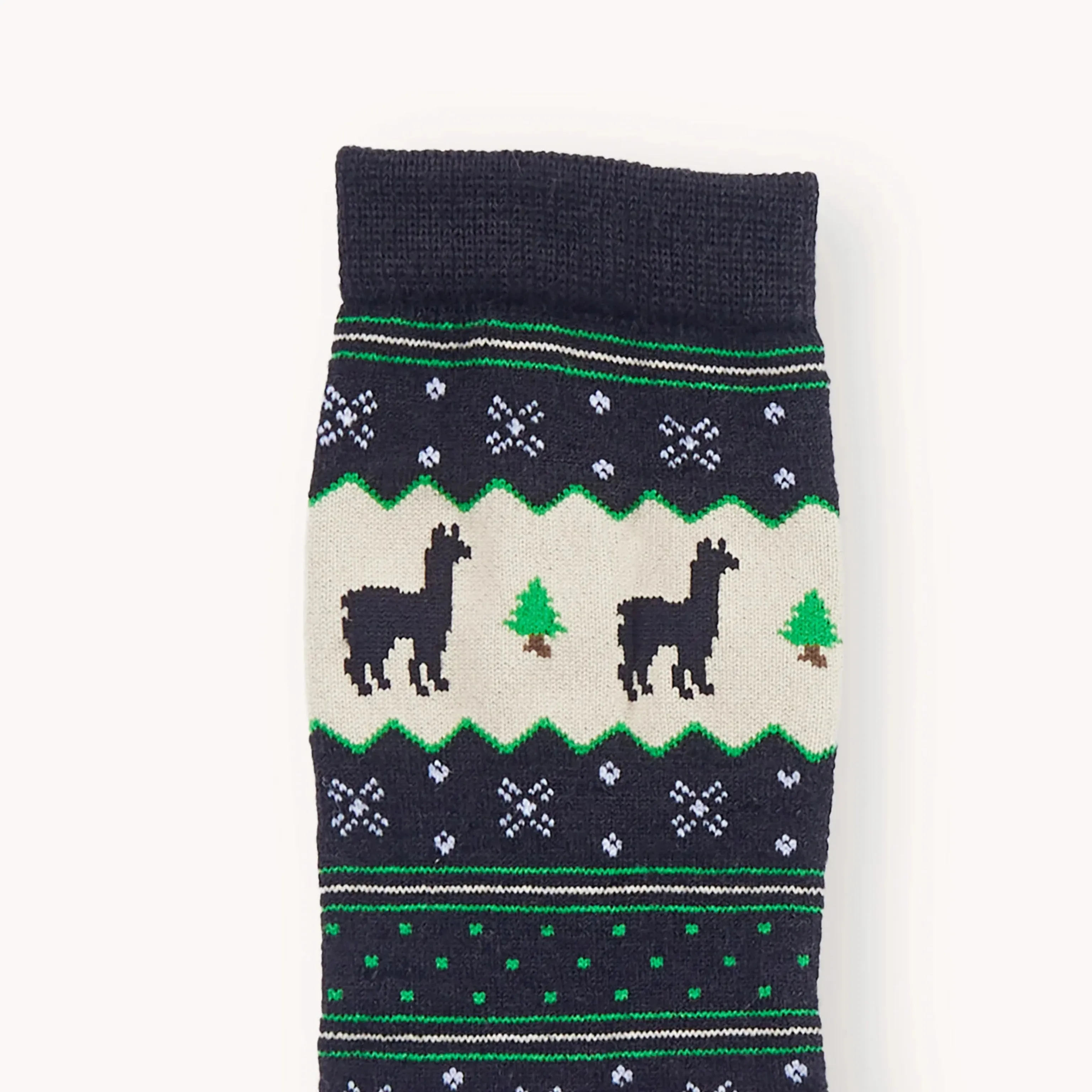 Holiday Stripe Alpaca Socks - Black