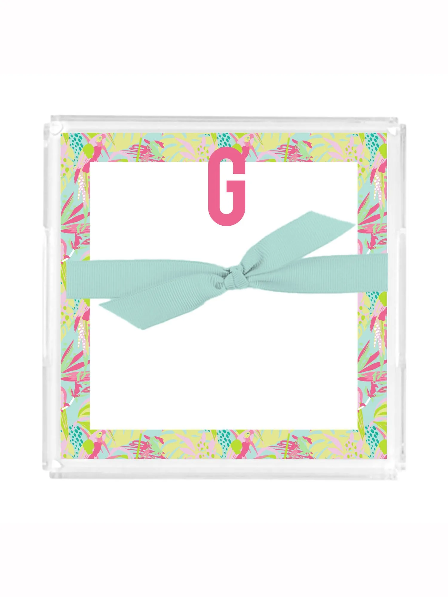 Initial Acrylic Notepad Block | Tropical