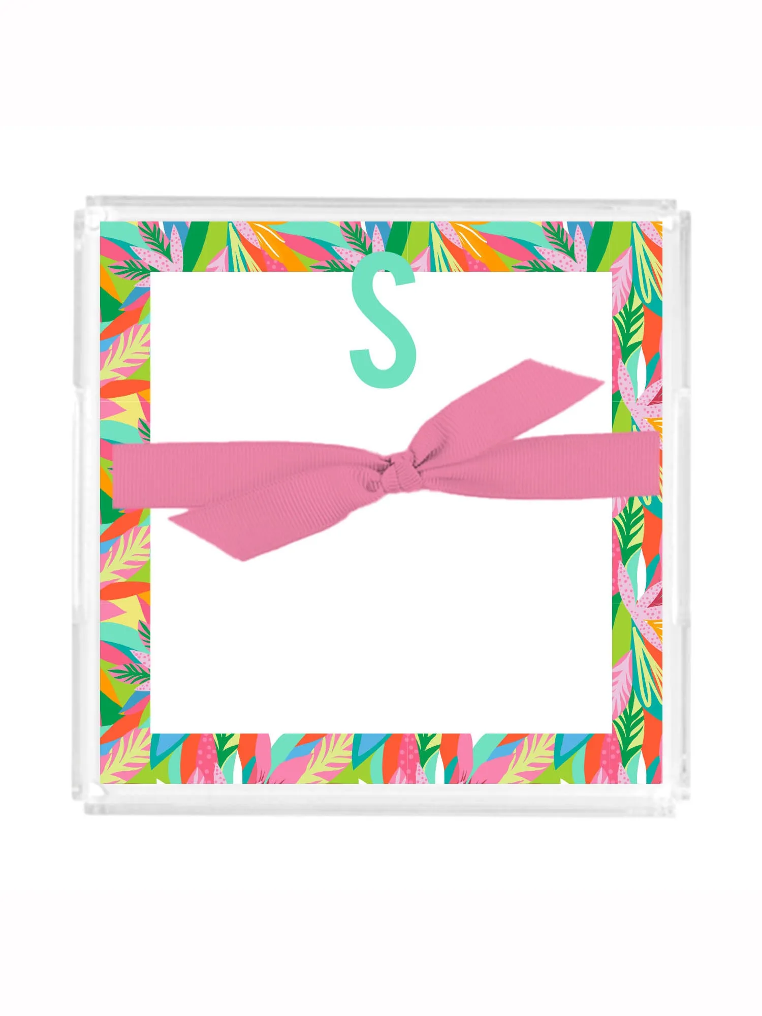 Initial Acrylic Notepad Block | Tropical