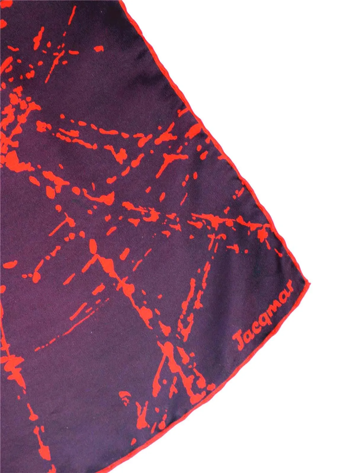 Jacqmar Red Splatter Pattern Vintage Silk Scarf