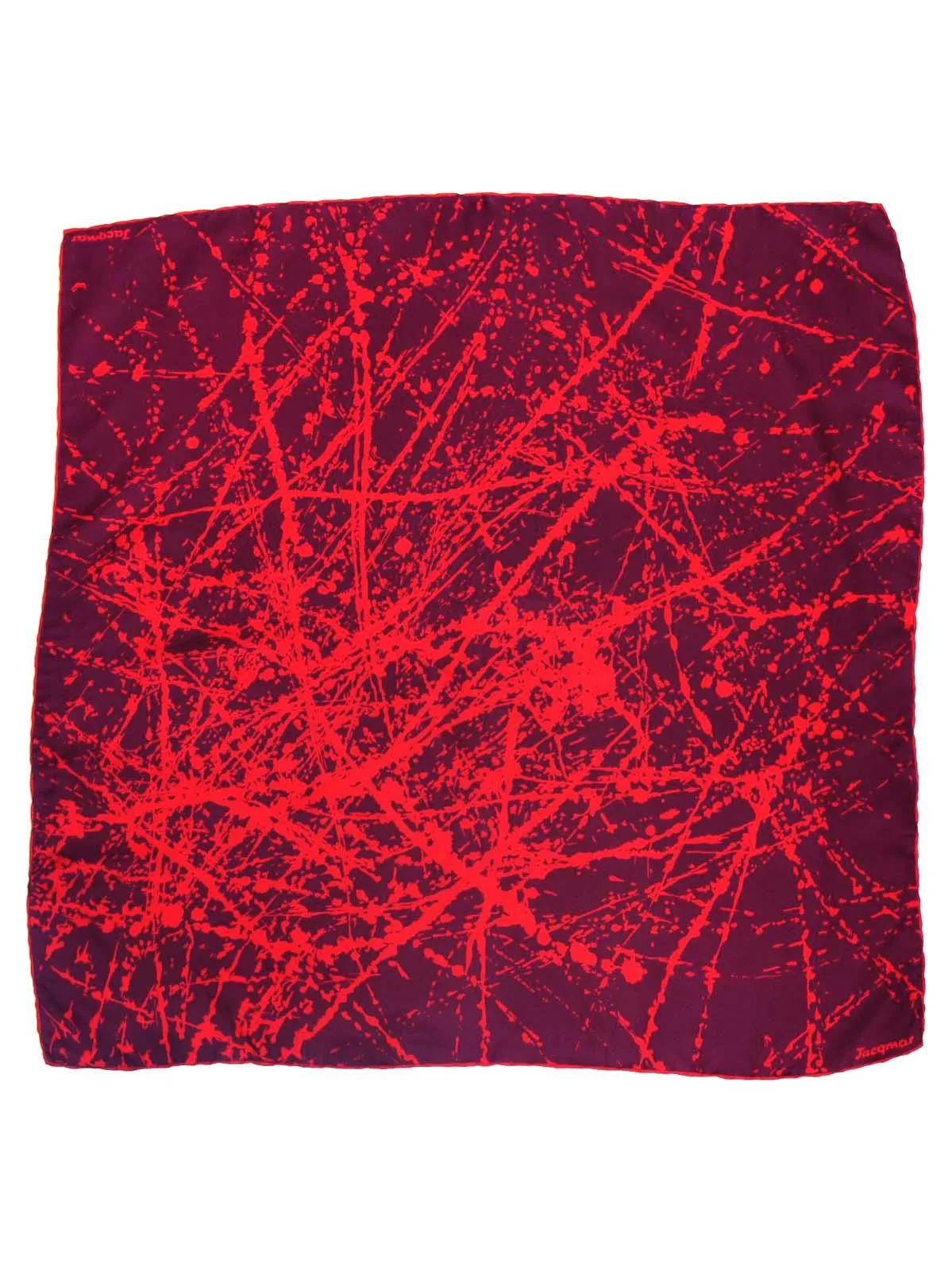 Jacqmar Red Splatter Pattern Vintage Silk Scarf