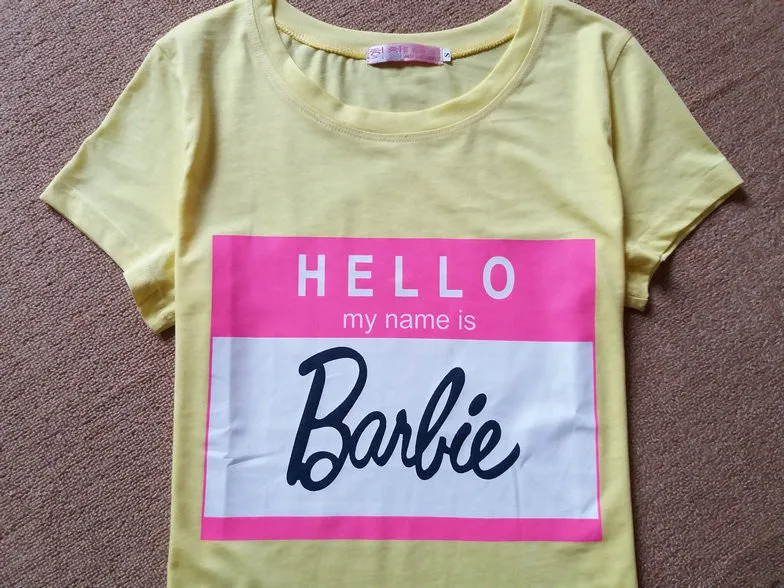 Jojo 2016 Brand New Summer Fashion clothes for women Barbie Letter Print Harajuku kawaii t shirt women's T-Shirts camisetas