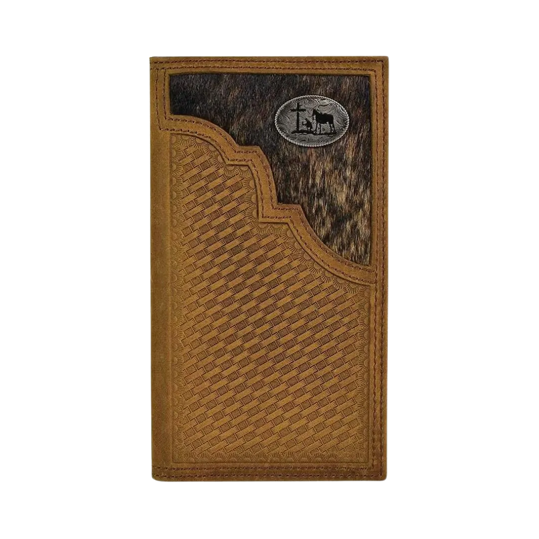 Justin Men's Hair On Rodeo Wallet Brown