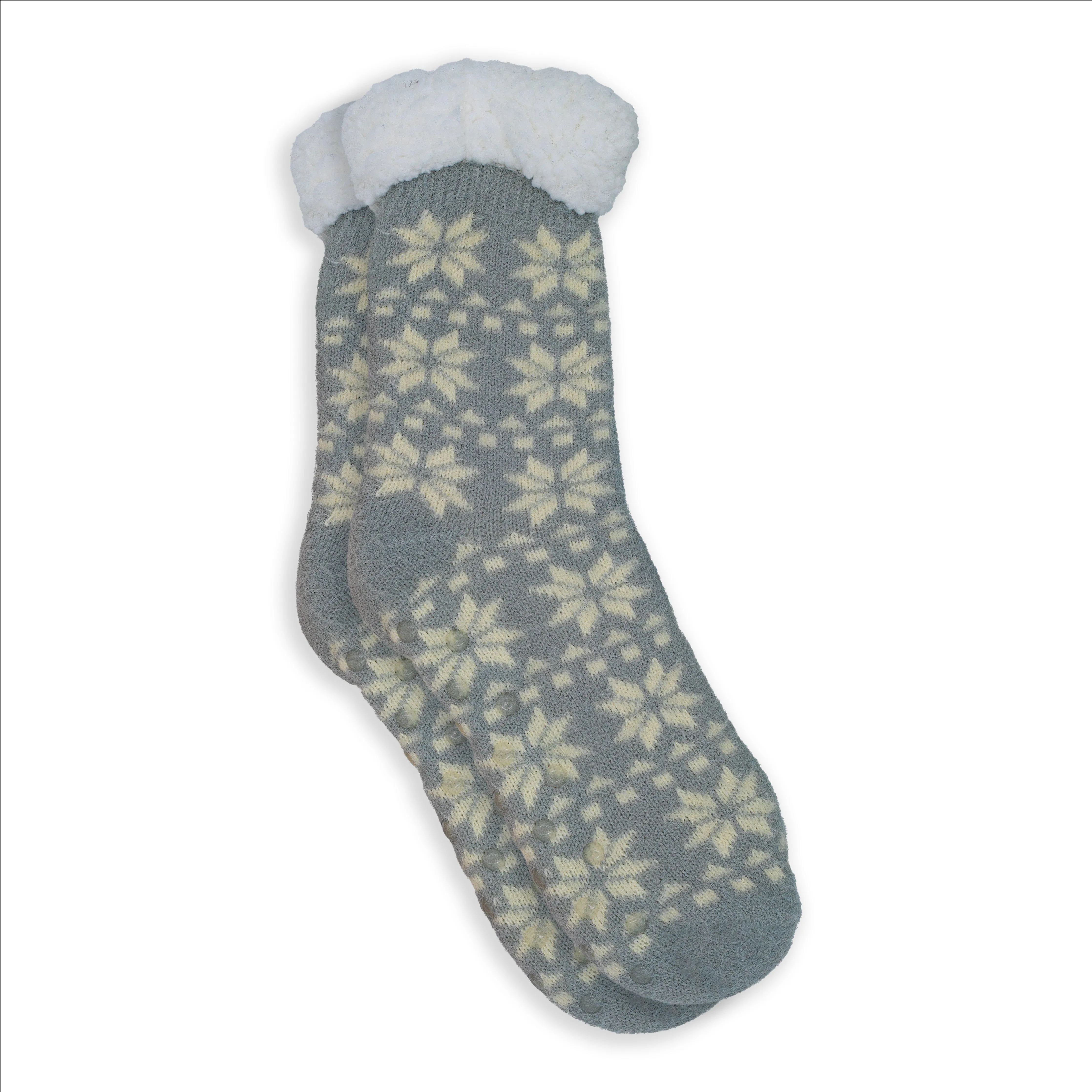 Ladies Snowflake Double Layer Non-Skid Socks