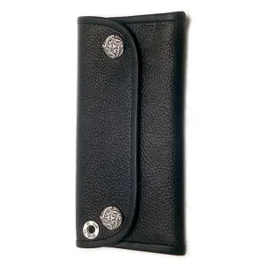 Large Currency Wallet in Black Italian Leather