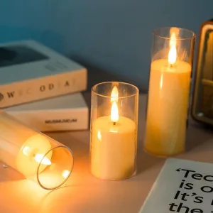 LED Glass Candle