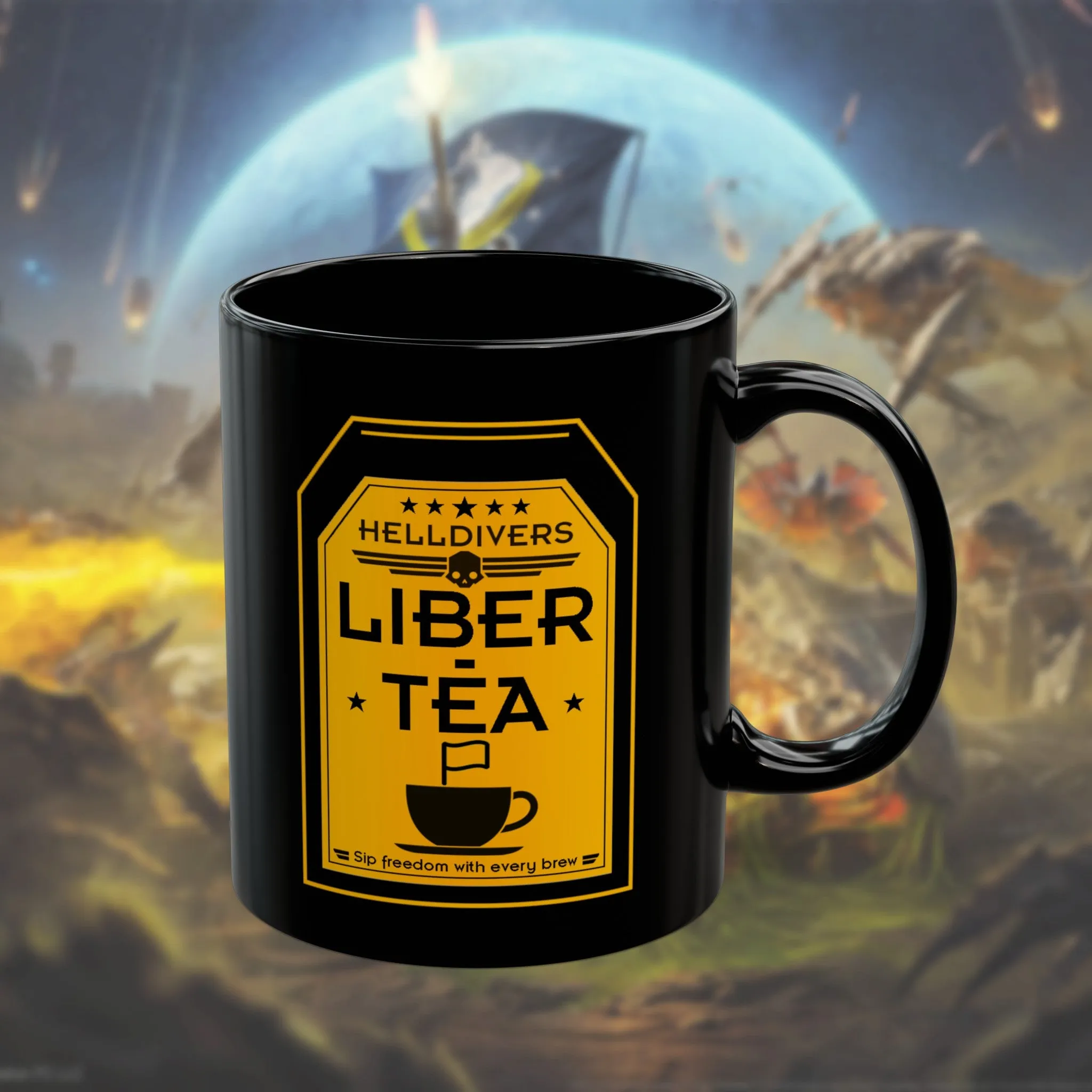 LIBER-TEA Helldivers 2 Black Mug (11oz, 15oz) Liberty Libertea Helldiver Gift For Him Gift For Her Birthday Christmas Valentine Mug