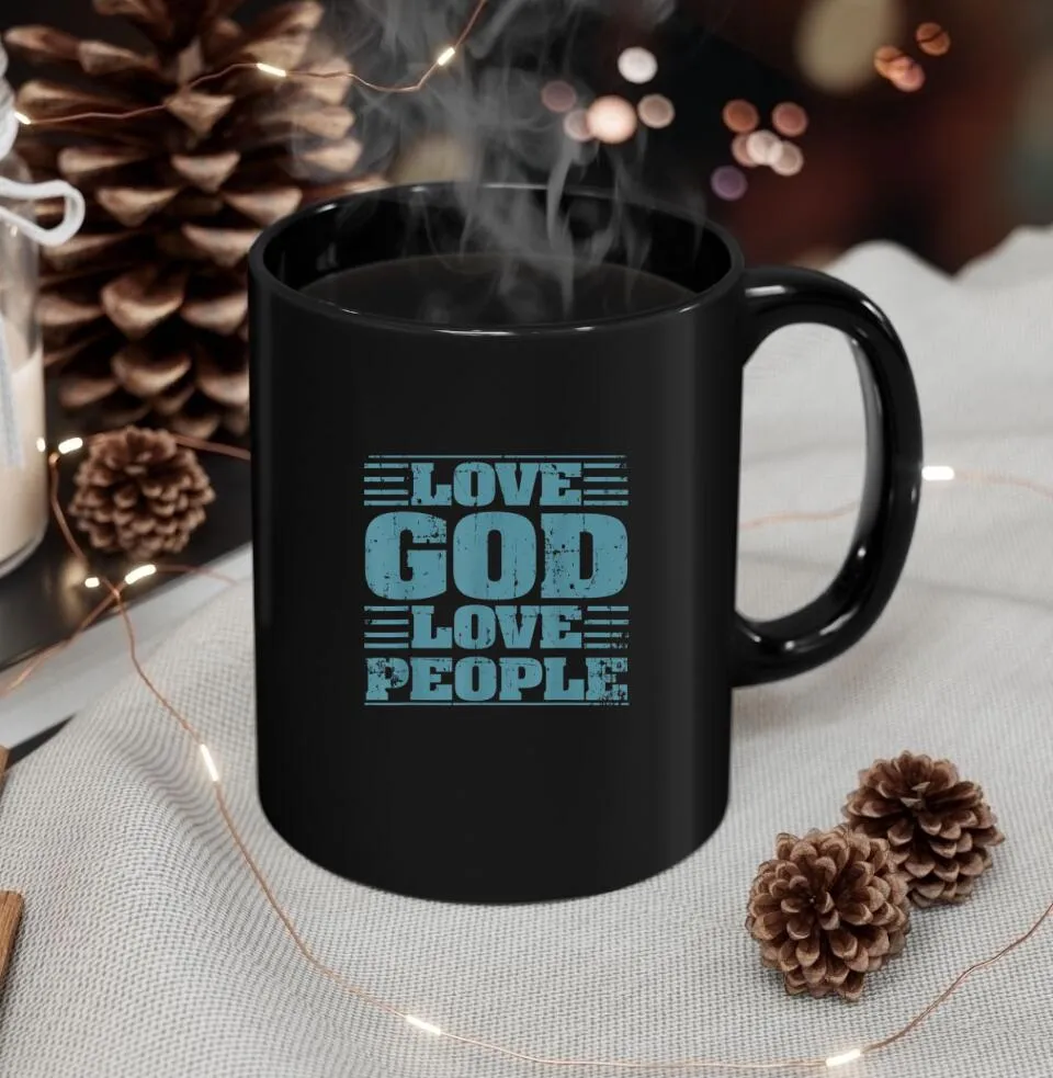 Love God Love People Blue - Bible Verse Mugs - Scripture Mugs - Religious Faith Gift - Gift For Christian - Ciaocustom