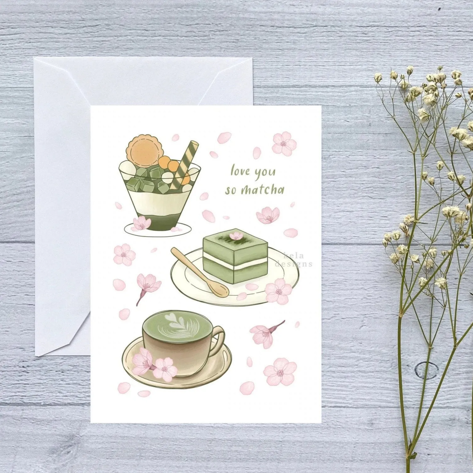 Love You So Matcha Treats Greeting Card