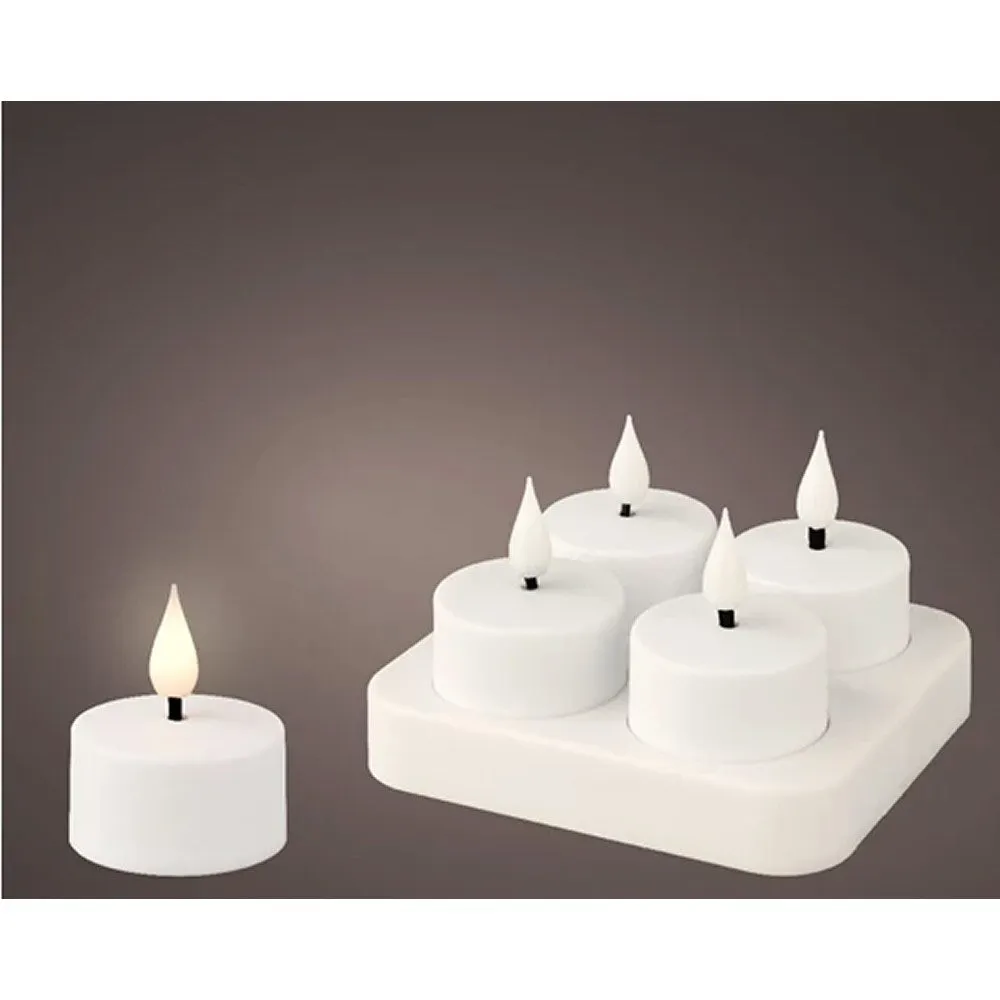 Lumineo Battery Operated Rechargeable  LED Tealight Candles