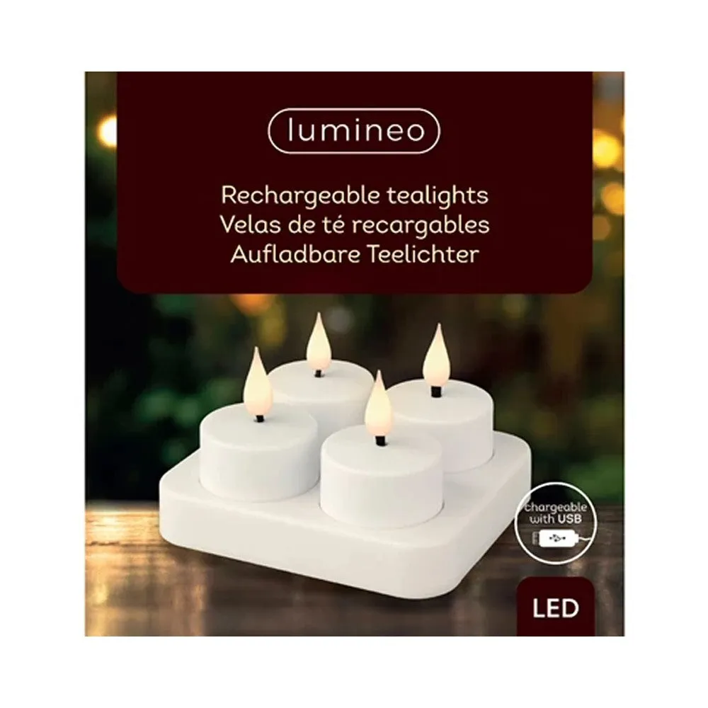 Lumineo Battery Operated Rechargeable  LED Tealight Candles