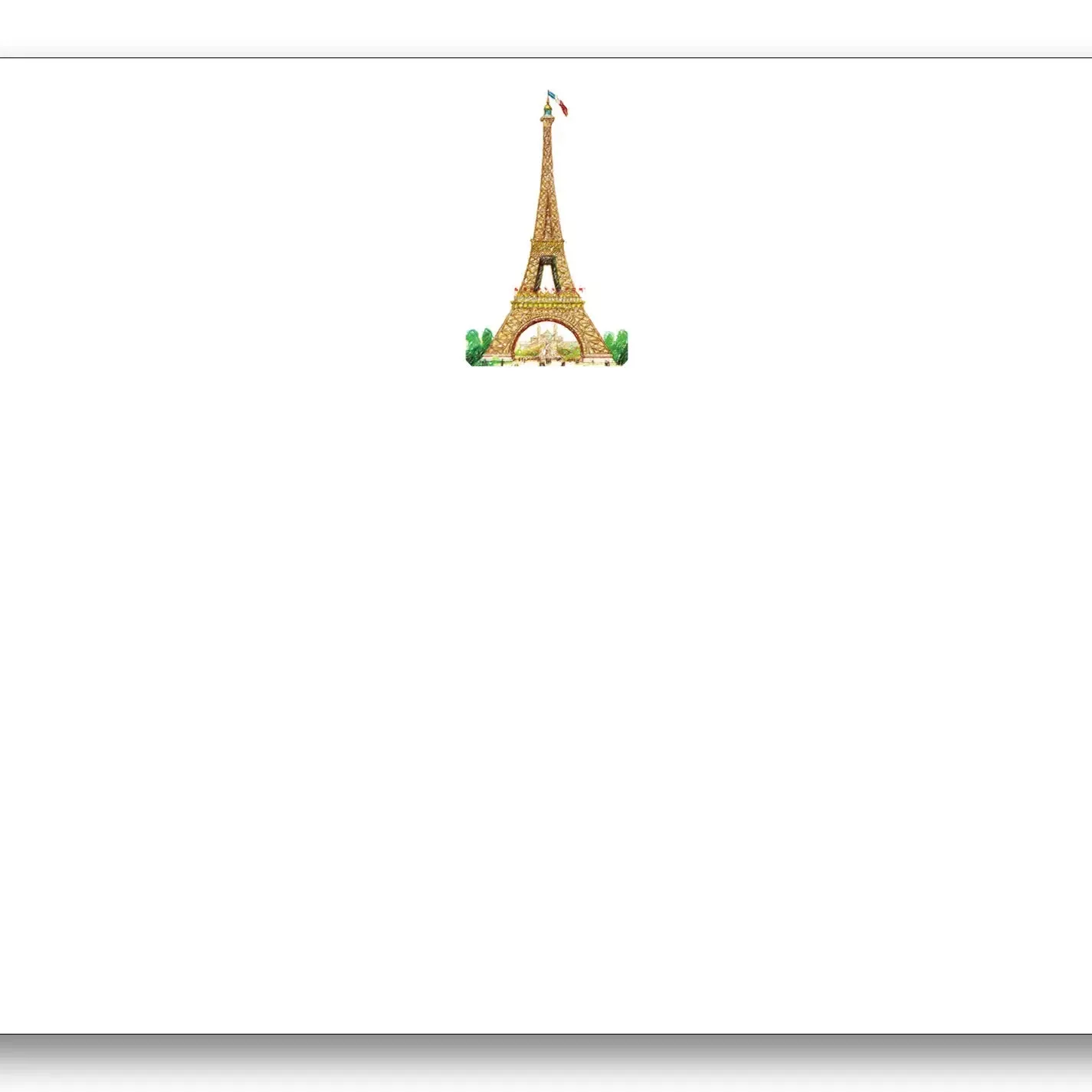 Maison de Papier Blank 4" x 6" Note Cards – Set of 8 – Eiffel Tower