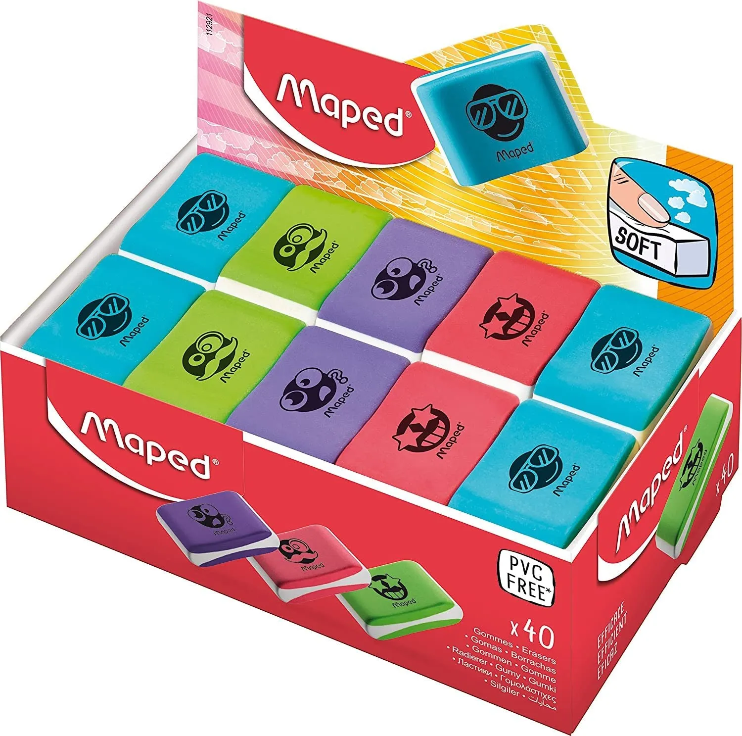 Maped Essentials Soft Color Eraser Box