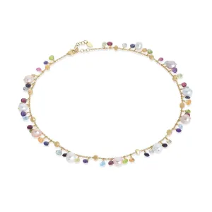 Marco Bicego Paradise 18K Yellow Gold Pearl and Mix Stone Necklace