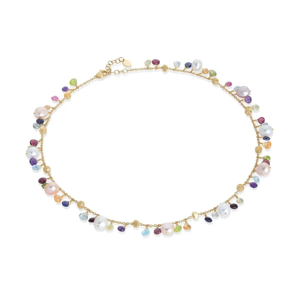 Marco Bicego Paradise 18K Yellow Gold Pearl and Mix Stone Necklace