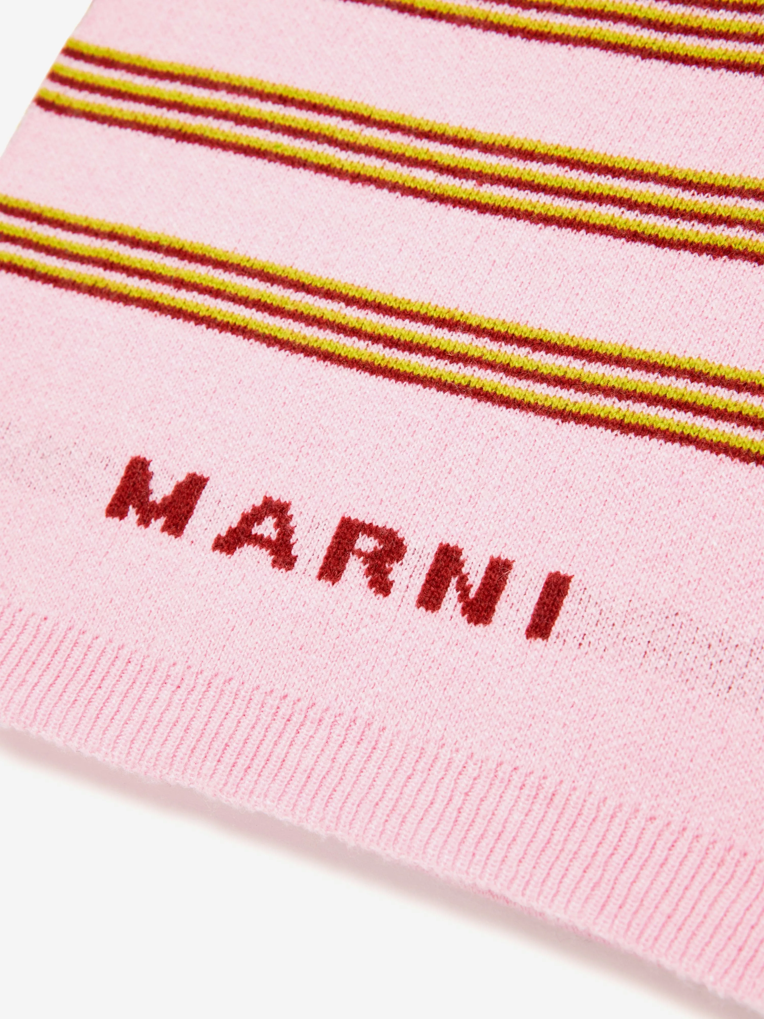 MARNI Kids Striped Logo Scarf in Pink