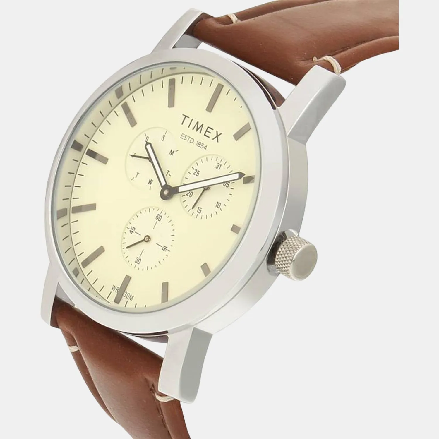 Men Beige Analog Leather Watch TWEG16608