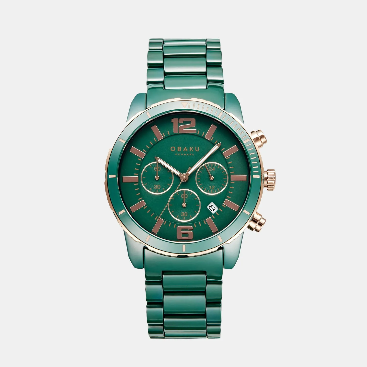 Men Quartz Chronograph Green Ceramic Watch V278GCEECE