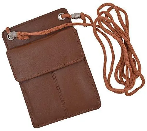 Moga Genuine Leather Credit Card Holder Neck-holder Business ID Badge Neck Strap