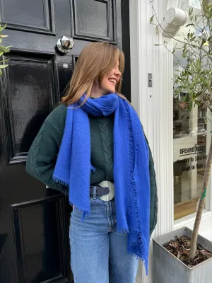 Mouleta Cobalt Blue Cashmere Scarf