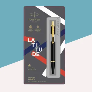 Parker Latitude Matte Black Ball Pen - Blue (Pack of 1)