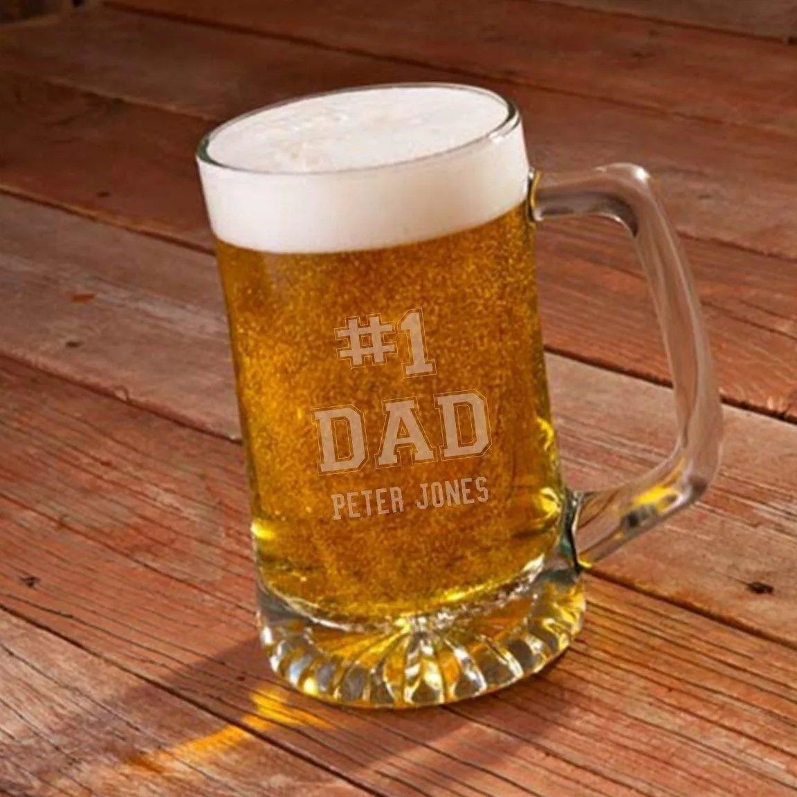 Personalized #1 Dad 25oz Beer Mug