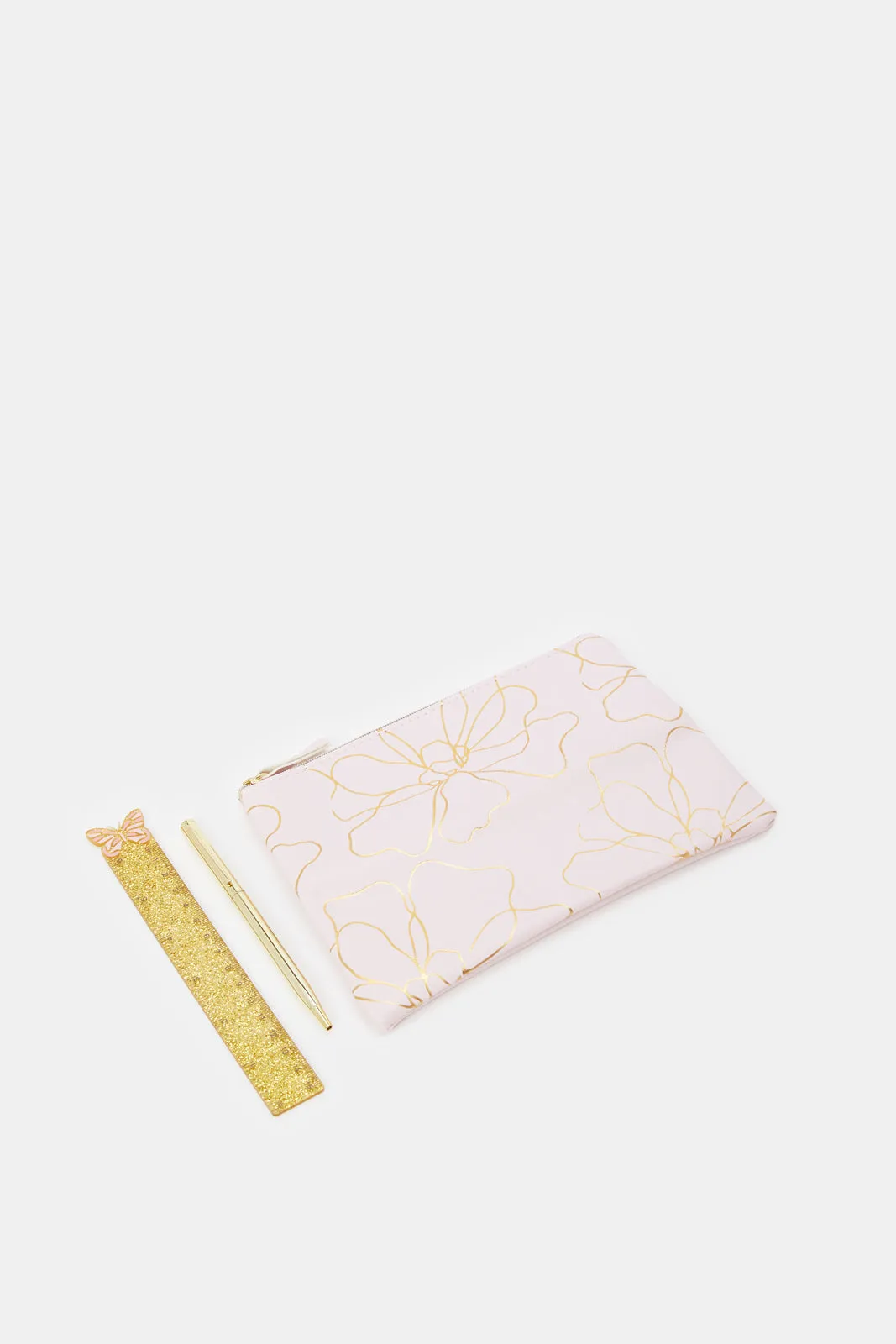 Pink Printed Stationery Set