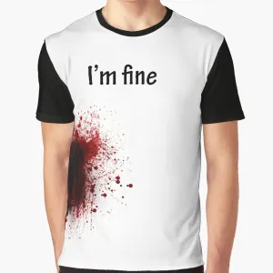 "I Am Fine" Graphic T-Shirt: A Humorous and Imaginative Design