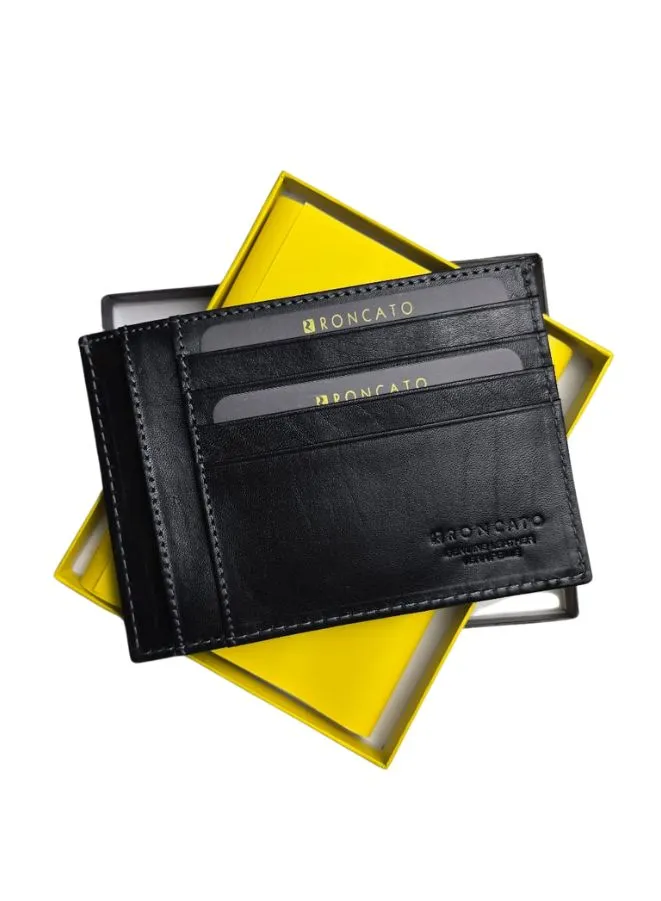 R Roncato Leather Wallet for Men – Premium Leather Wallet with Slots for Banknotes, Credit Cards & Coin Pocket