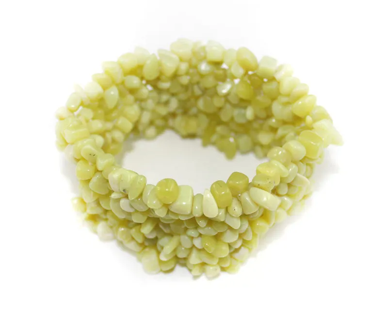 Real Natural Stone Lime Green Jade Bracelet