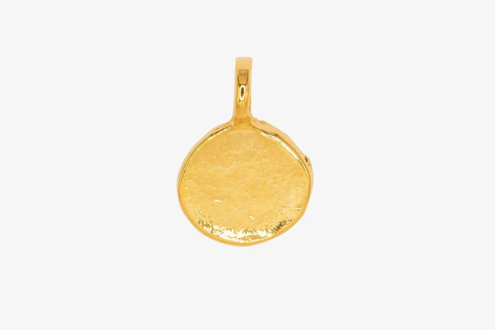 Round Stamping Charm Wholesale 14K Gold, Solid 14K Gold, G162