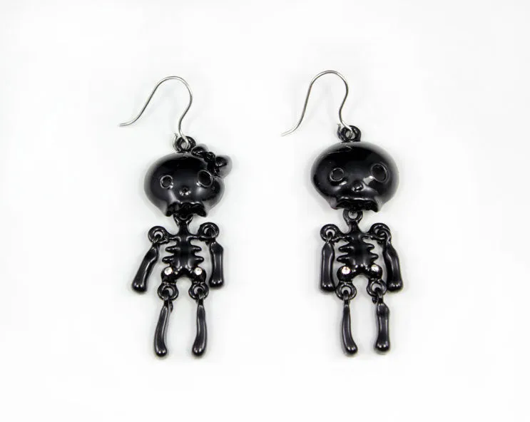 Skeleton Lady and Gentleman Wiggle Earring