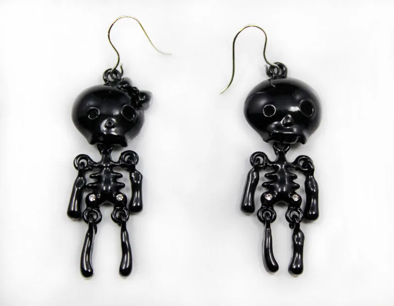 Skeleton Lady and Gentleman Wiggle Earring