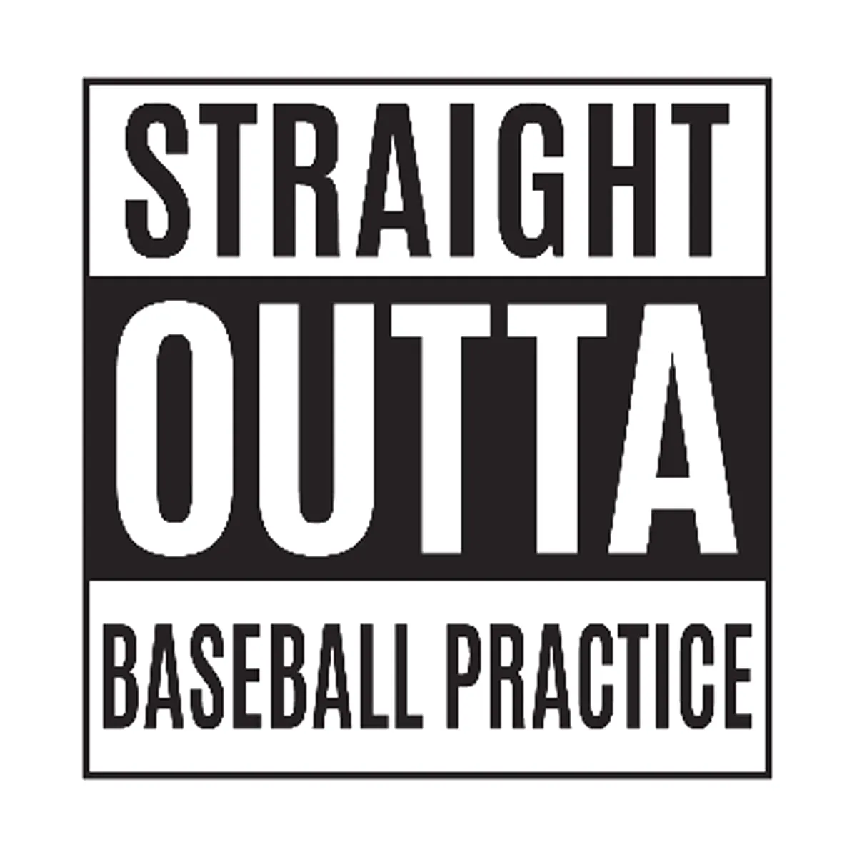 Straight Outta Baseball Practice Printed Tee