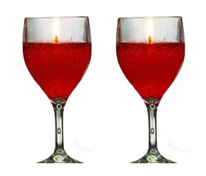 Tedz Candles Aroma Wine Candles for Home Decoration, Gifting, House,Birthday, Diwali, Festival Decorative Candles_(Red-Pack of 2) WN