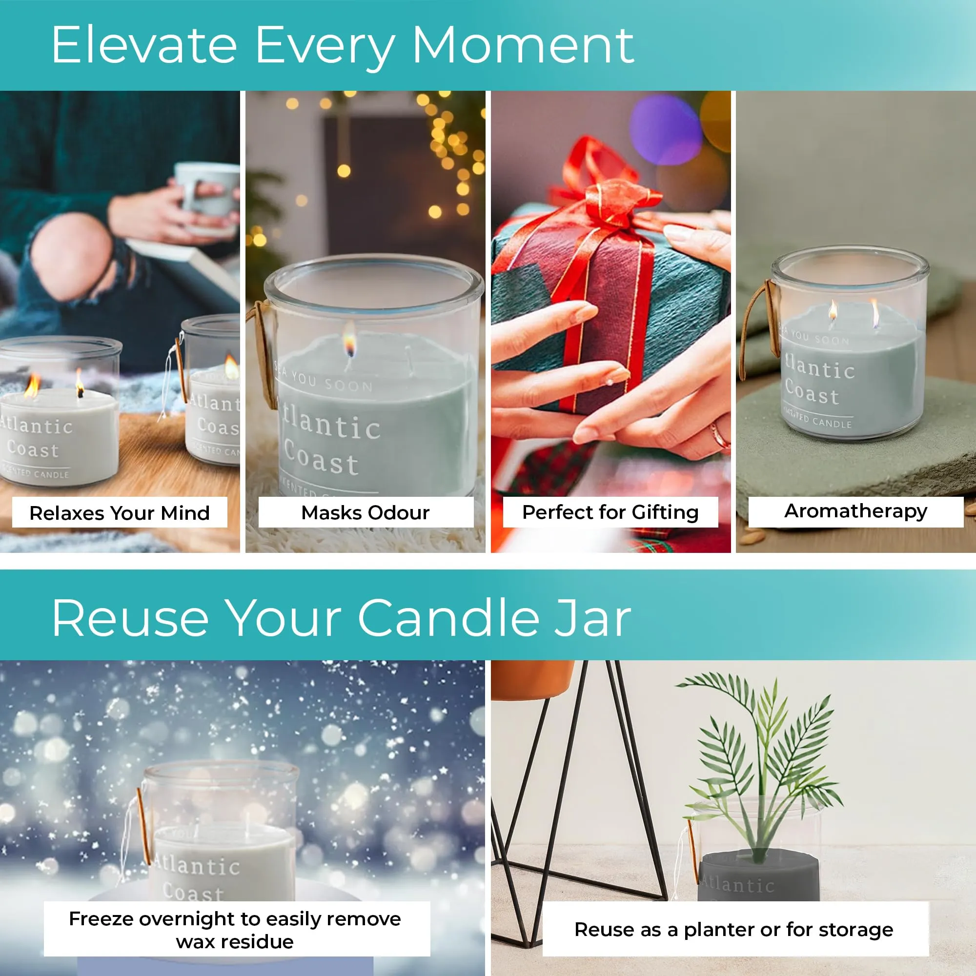 The Better Home Scented Candles for Gifting | 33 Hrs Burn Time | Aromatherapy Soy Wax Candles for Home Decor Fragrance | Aesthetic Candles for Home |Sea Anemone Algae Aroma Scented Candles for Bedroom