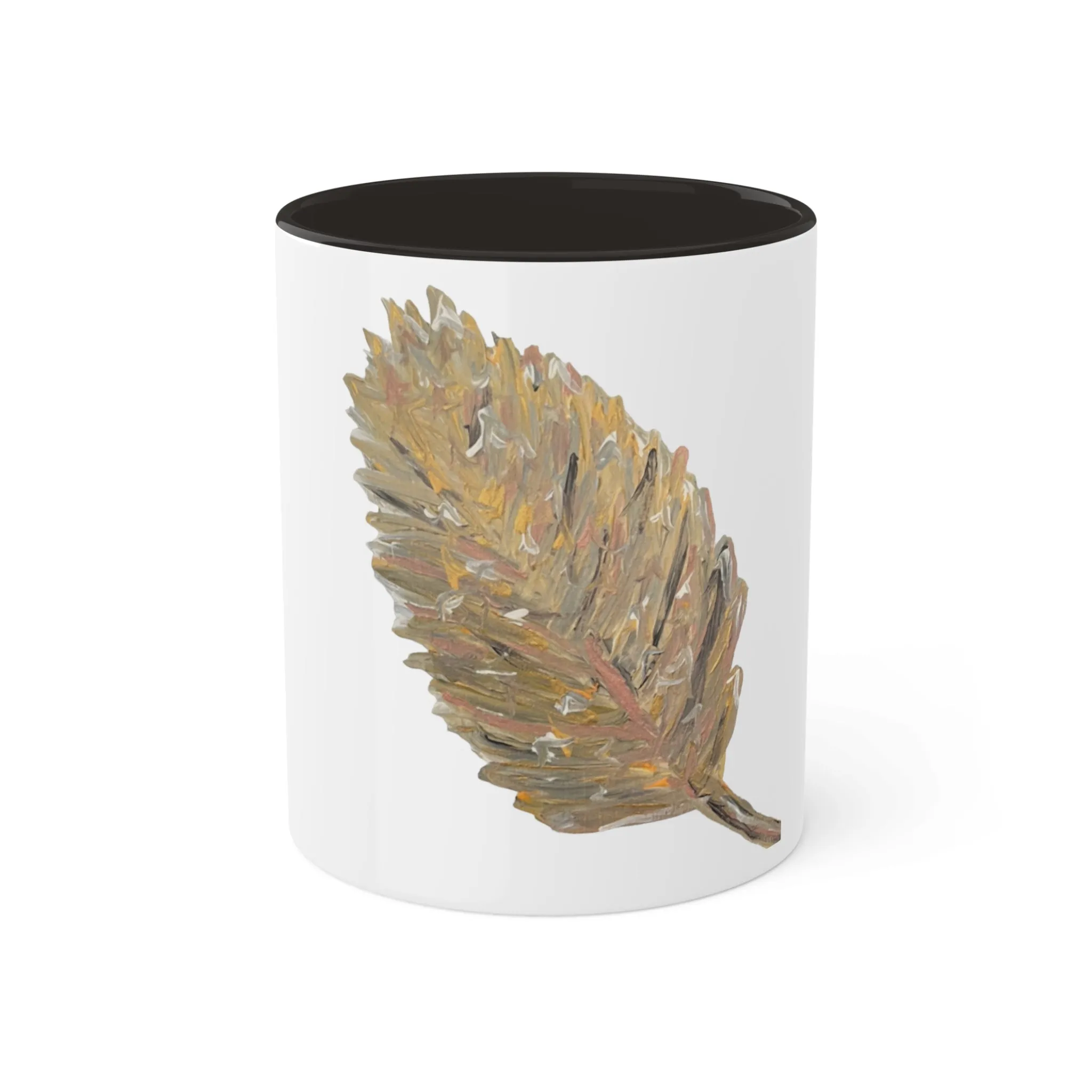 The Golden Leaf Black and White  Mugs, 11oz