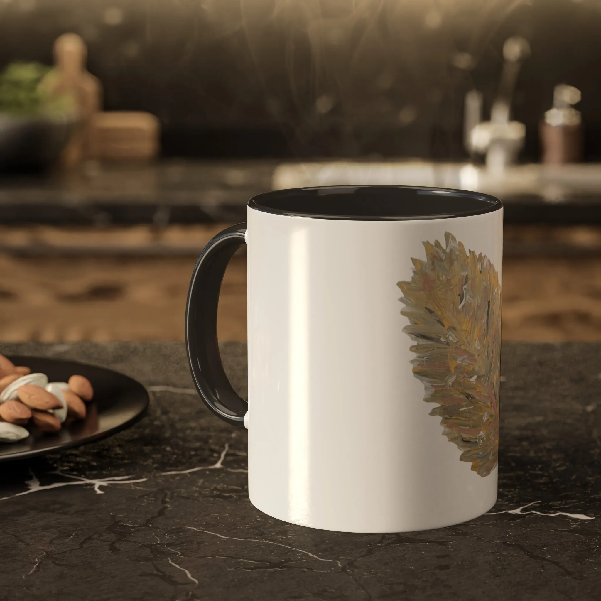 The Golden Leaf Black and White  Mugs, 11oz