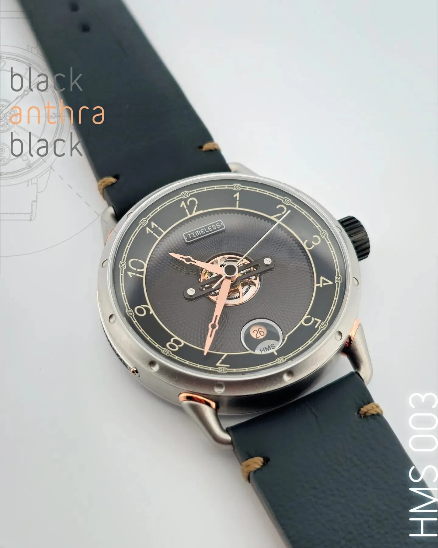 TIMELESS HMS 003 BLACK ANTRACITE DIAL