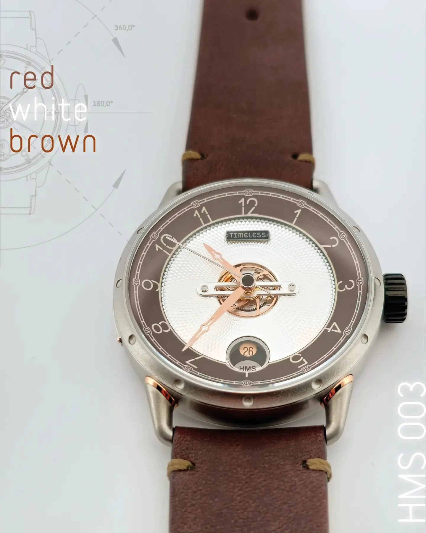 TIMELESS HMS 003 BROWN WHITE DIAL