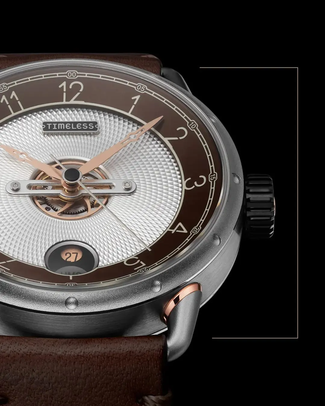 TIMELESS HMS 003 BROWN WHITE DIAL