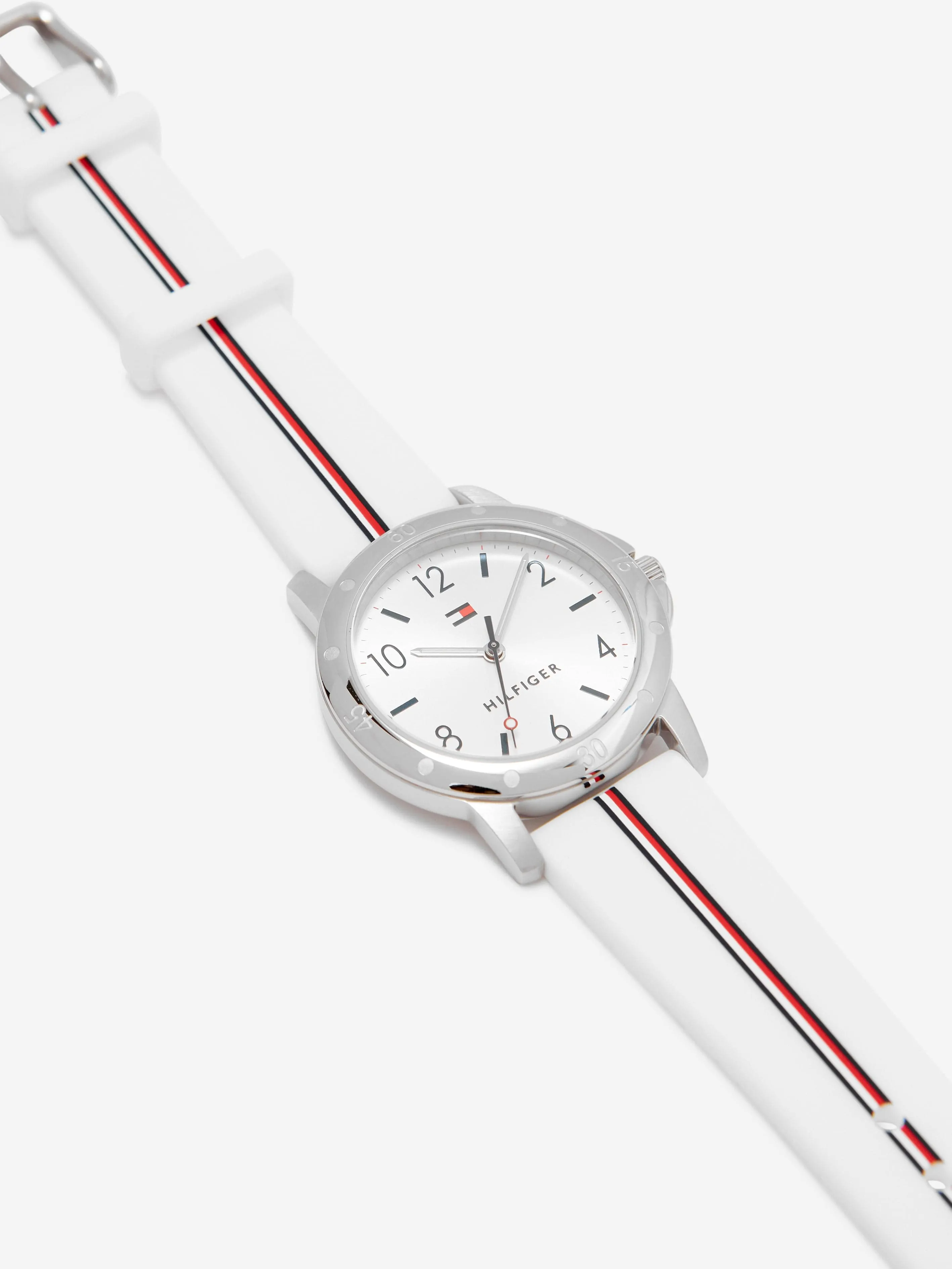 Tommy Hilfiger Girls Logo Strap Watch in White 32mm (One Size)