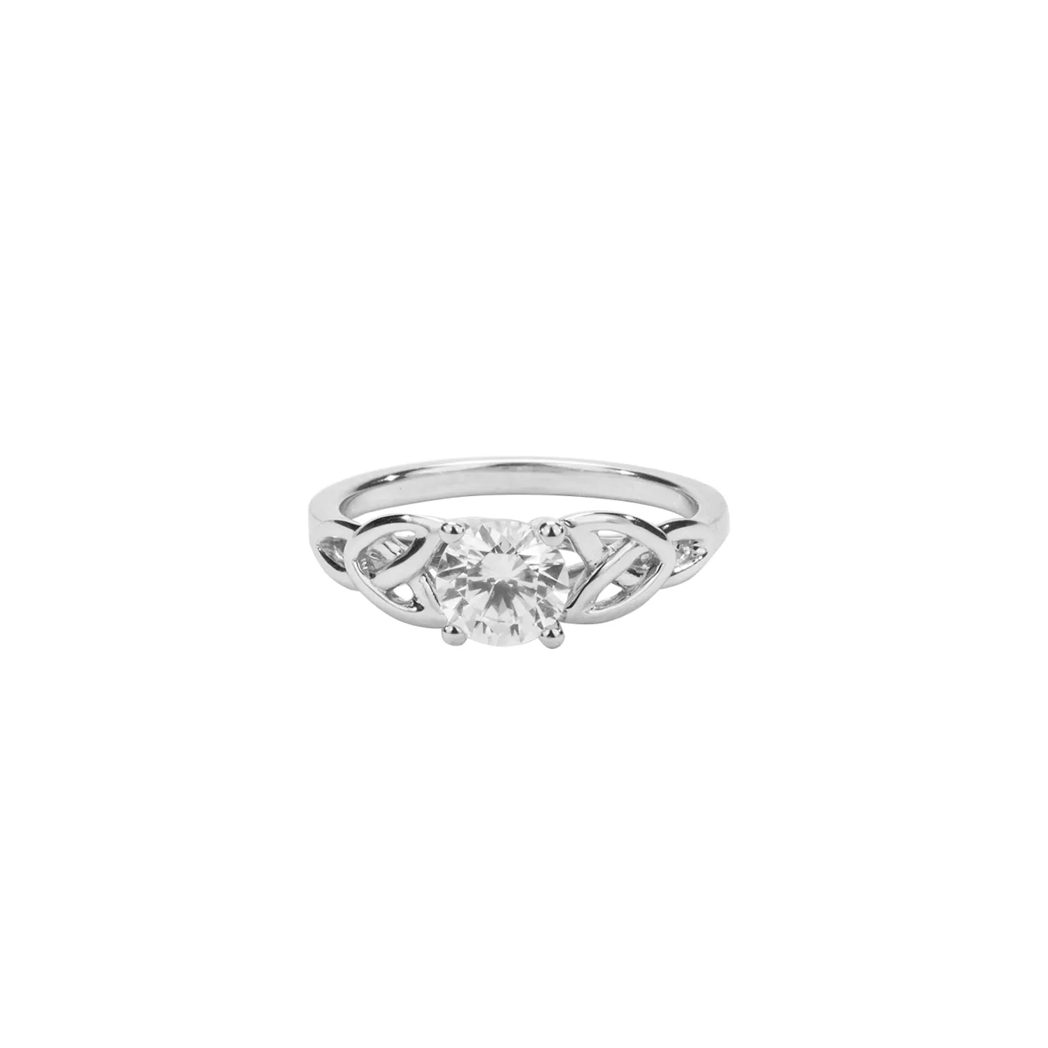 White Gold 1 ct Moissanite Trinity Ring - Custom Order